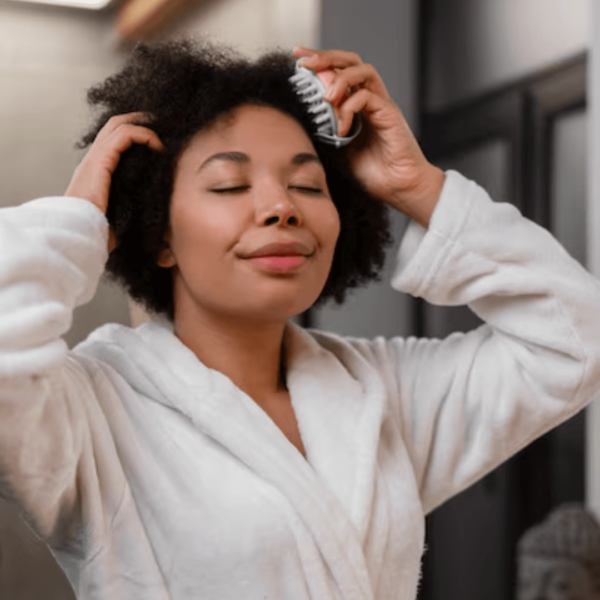 utilisation de la brosse pour cuir chevelu