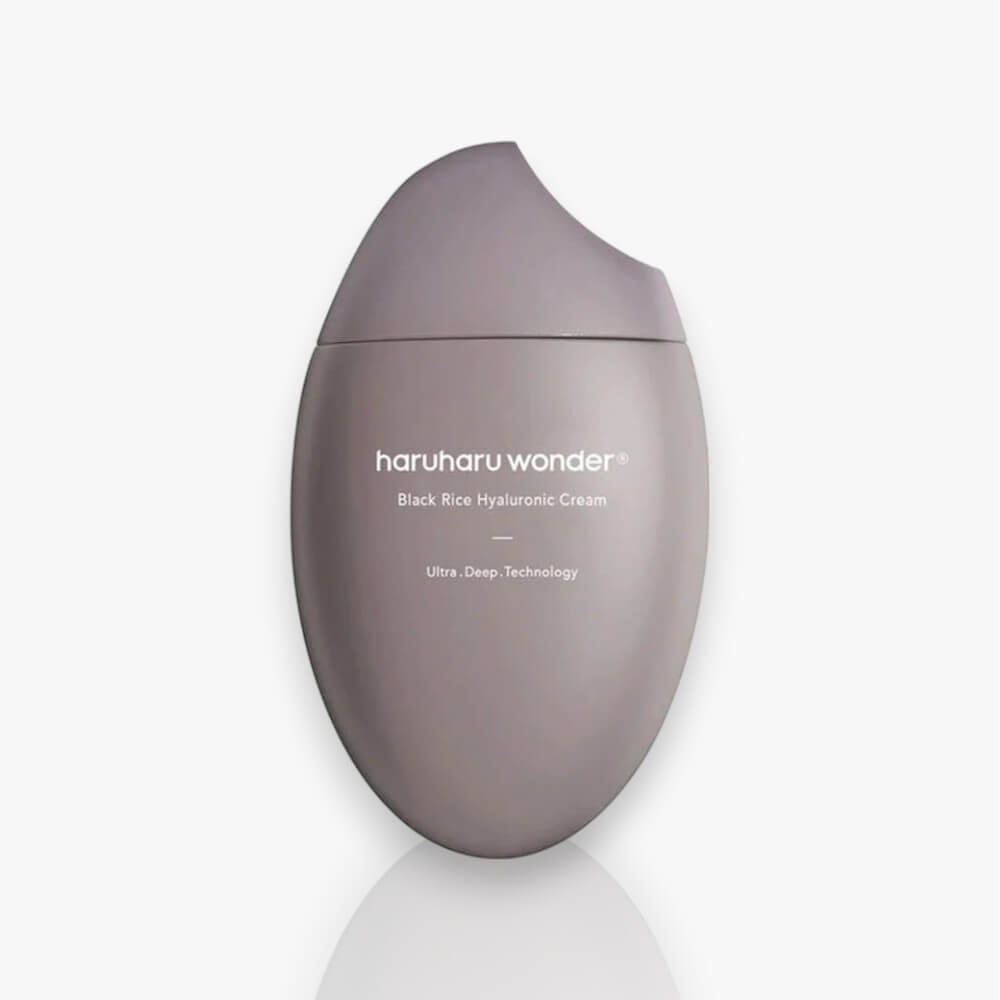 Haruharu Wonder Crème Hyaluronique Black Rice, crème hydratante à base de riz noir et d'acide hyaluronique, pour nourrir et revitaliser la peau en profondeur.