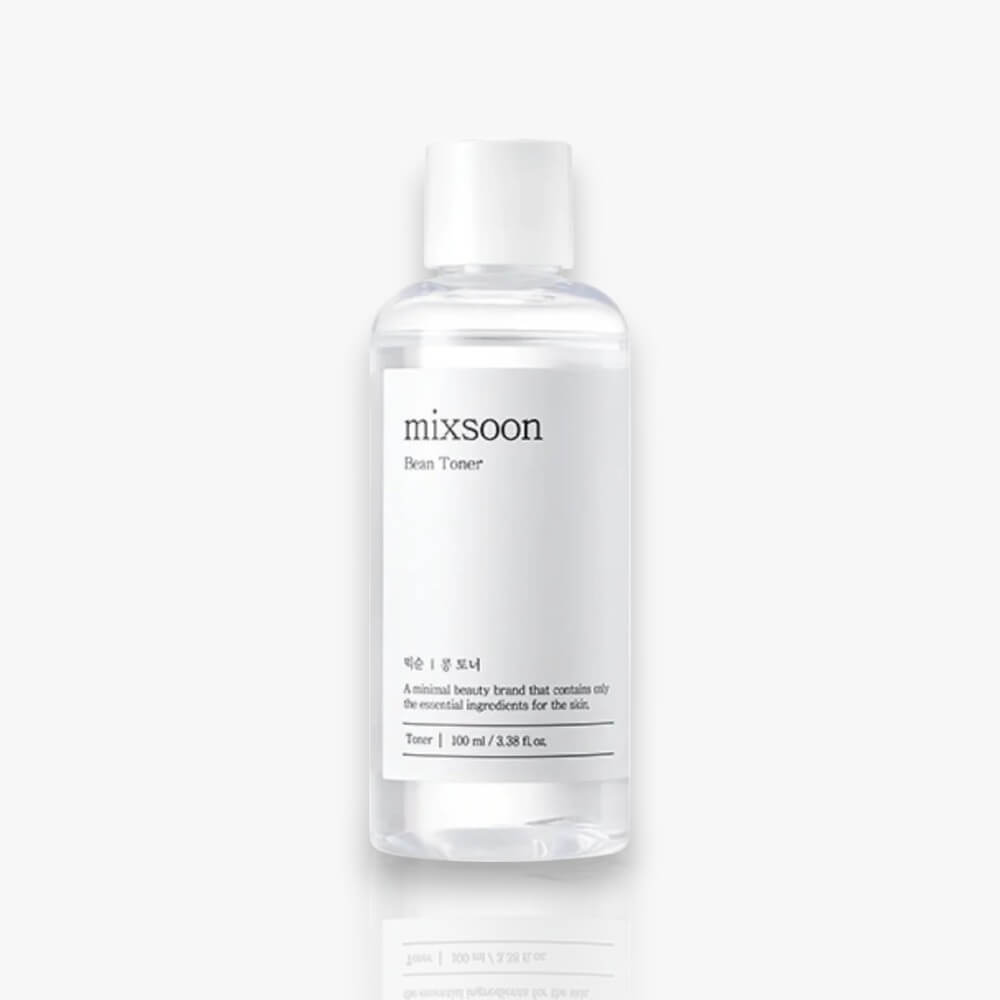 Mixsoon Bean Toner 100ml, toner nourrissant à base d'extrait de haricot, conçu pour hydrater, apaiser et adoucir la peau tout en améliorant son éclat naturel.