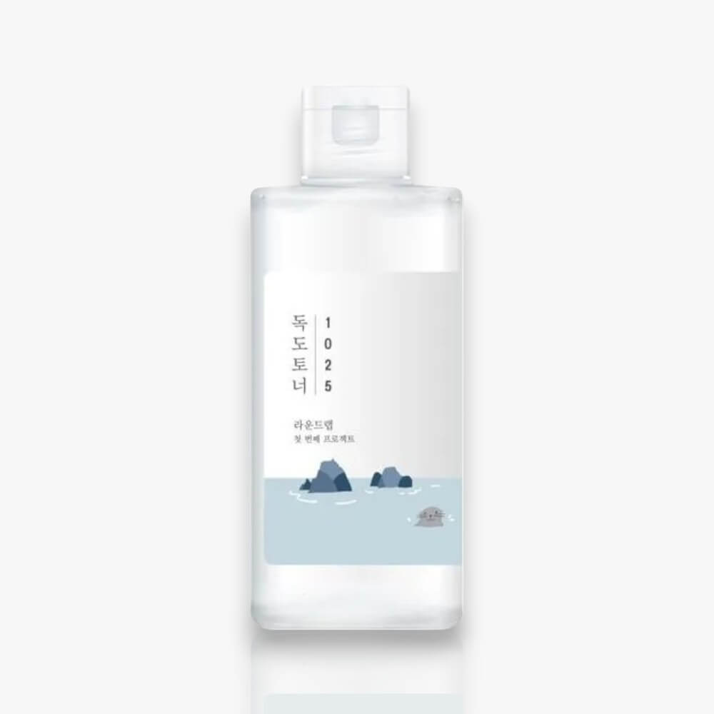 Round Lab 1025 Dokdo Toner 200ml, toner hydratant à base d'eau de mer, conçu pour nourrir et apaiser la peau tout en équilibrant son pH.