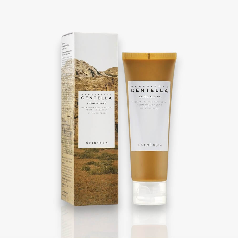 Skin1004 Madagascar Centella Ampoule Foam 125ml, nettoyant visage doux à la centella asiatica, pour purifier la peau tout en apaisant et maintenant son hydratation naturelle.