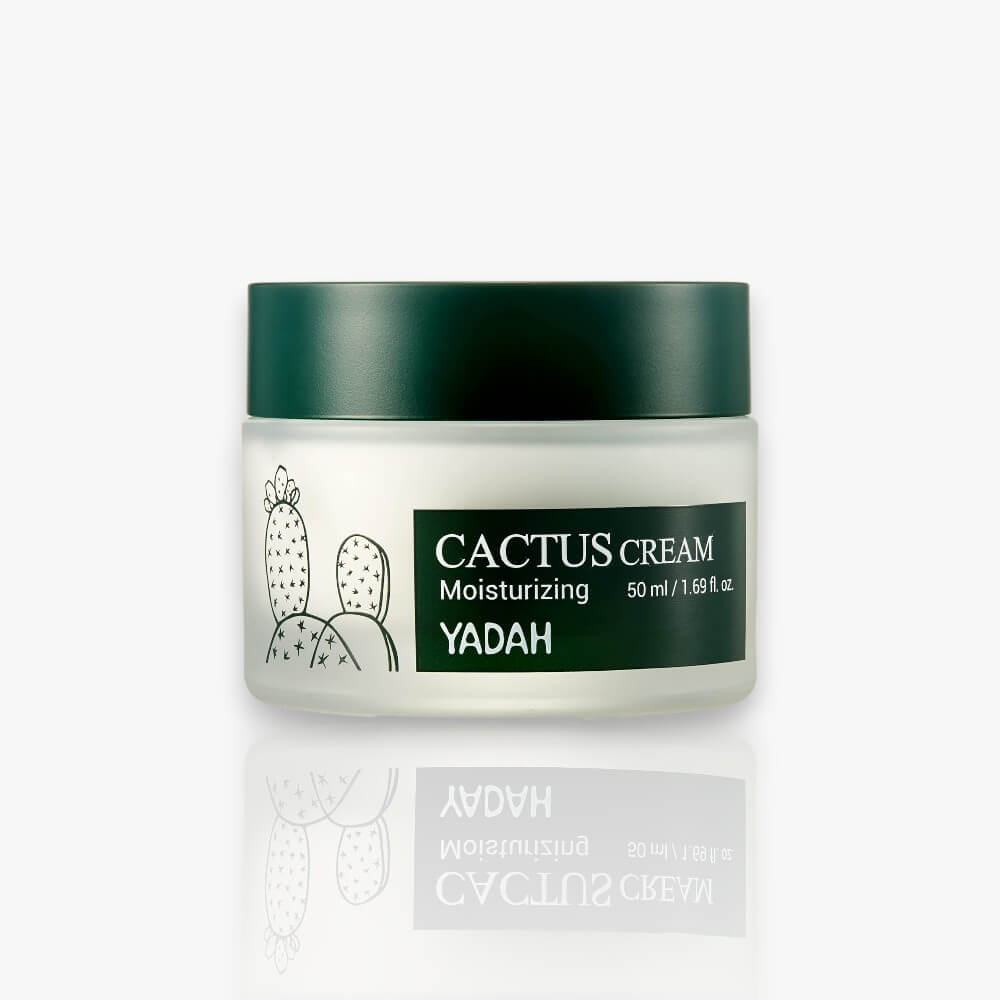 Yadah Cactus Cream, crème apaisante et hydratante à base d'extrait de cactus, pour nourrir et revitaliser la peau.