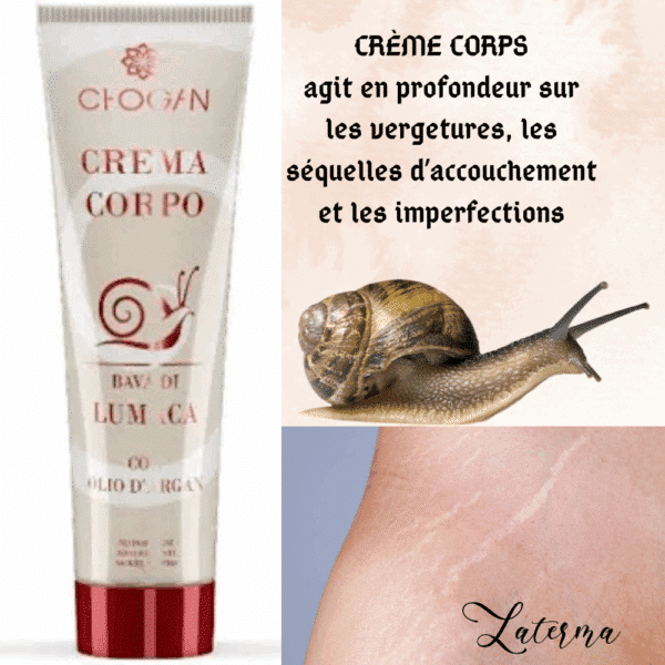 Crème Corps à La Bave D'escargot Et Huile D'argan  contre les vergetures 150ml