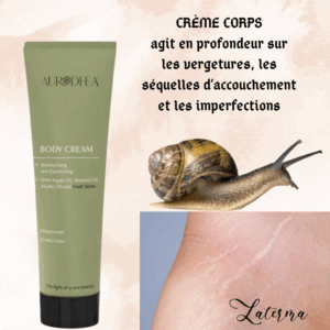 Crème Corps à La Bave D’escargot Et Huile D’argan  contre les vergetures 150ml