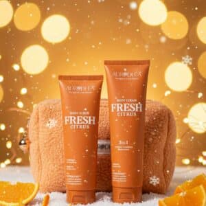 TROUSSE DE NOEL   – Fresh Citrus (citron) FRESH CITRUS – Crème corps & Scrub 3-en-1