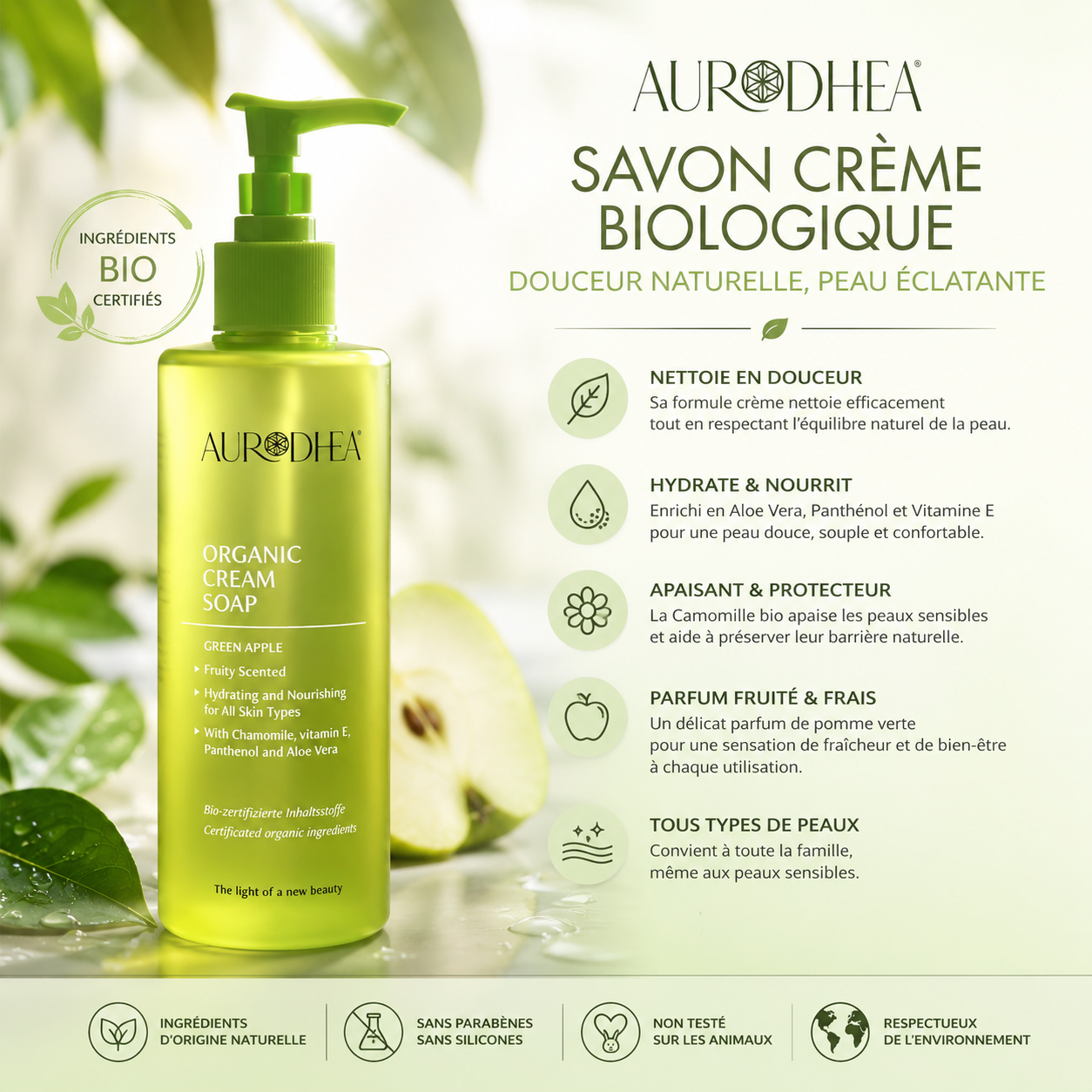 Crème de Savon à la Pomme Verte 260 ml